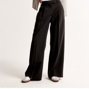 Abercrombie & Fitch Classic Black Wide-Leg Trousers